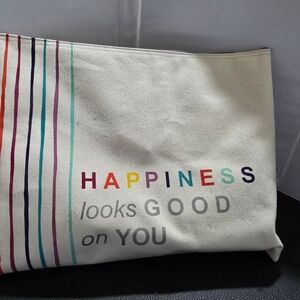 Colorful Striped Canvas Pouch